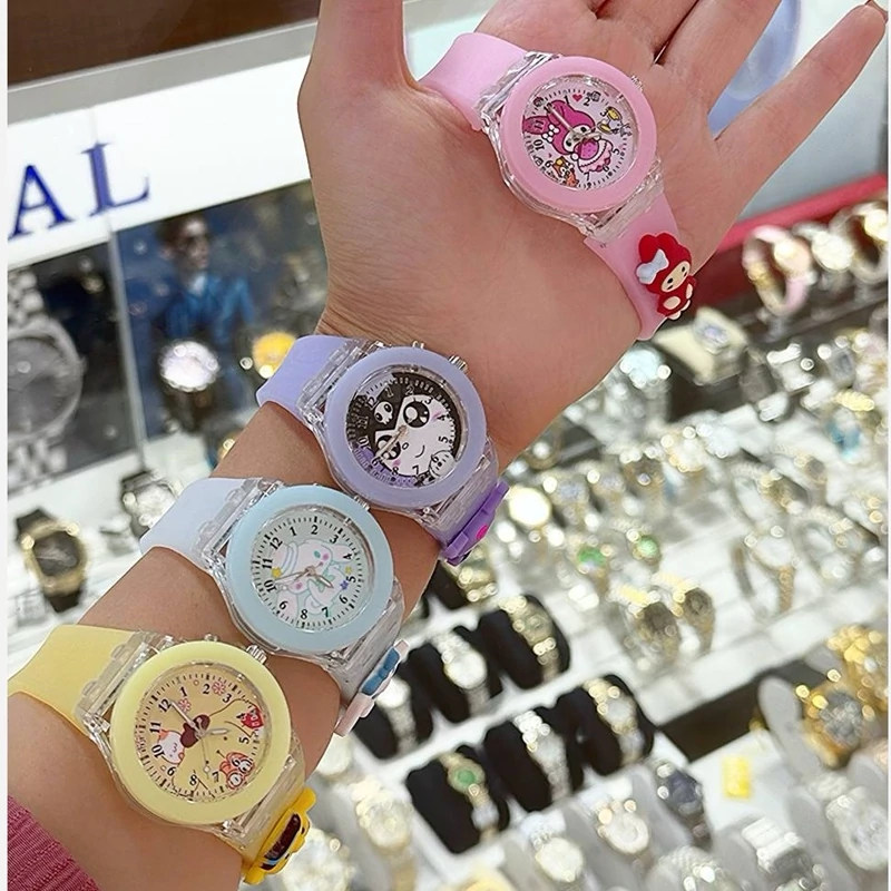 ساعت دخترانه کرومی ملودی کیتی بنفش زرد آبی