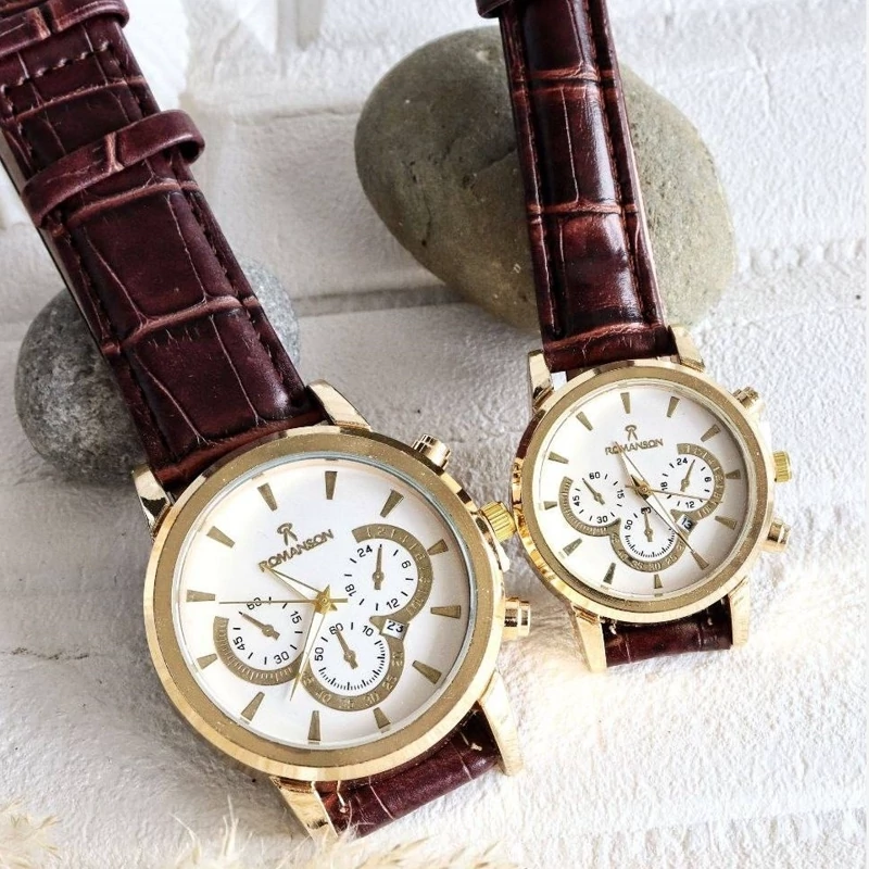 ساعت مچی ست مردونه و زنونه رومانسون Romanson چرم